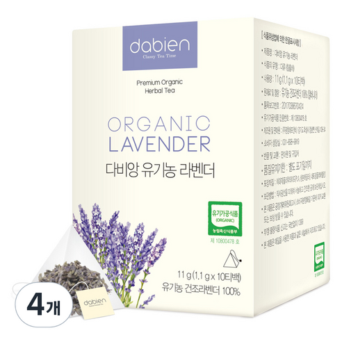 다비앙 유기농 라벤더차, 10개입, 1.1g, 4개