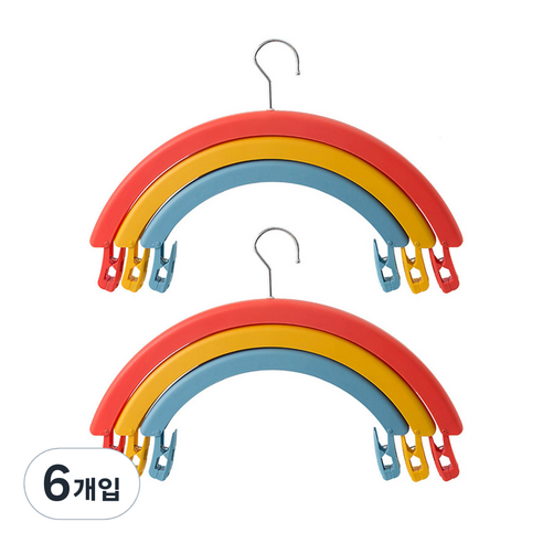 모나코올리브 3단회전 레인보우 옷걸이, 6개입