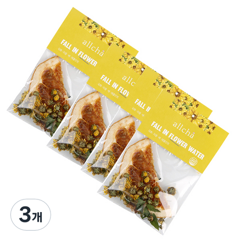 올차 국화 플라워 워터 꽃차, 3g, 4개입, 3개