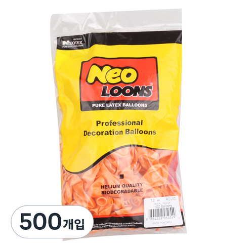 네오룬즈 13cm 라운드풍선, 펄 피치, 500개입