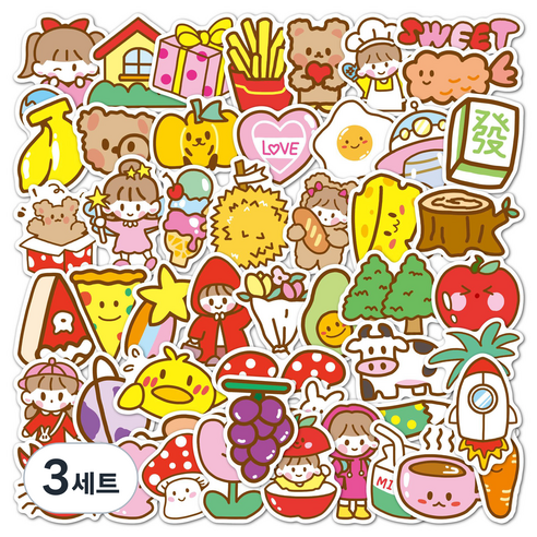 리빙홈디테일 캐리어 노트북 여행 방수 스티커 50p 세트, 타입 U, 3세트