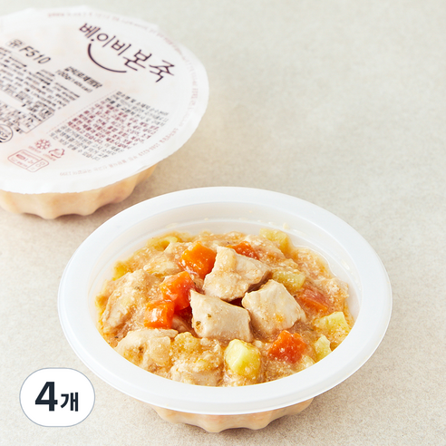 베이비본죽 갈릭로제 찜닭, 100g, 4개