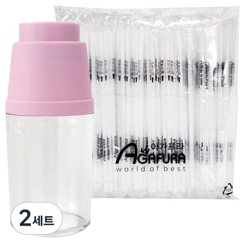 아가프라 스위티 요구르트 빨대컵 80ml + 빨대 240p, 2세트, 핑크
