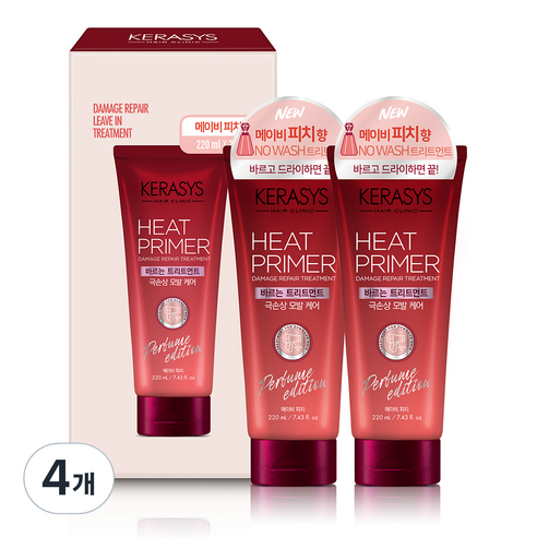 케라시스 바르는 고영양 헤어트리트먼트 메이비피치향, 220ml, 4개