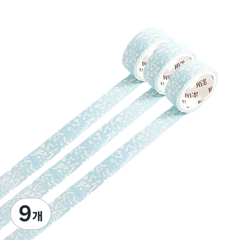 마켓A 감성 잉크 마스킹테이프 15mm x 3m, 블루, 9개