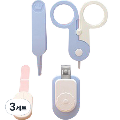 블루마켓 아기사자 네일 4종 세트, 블루, 3세트