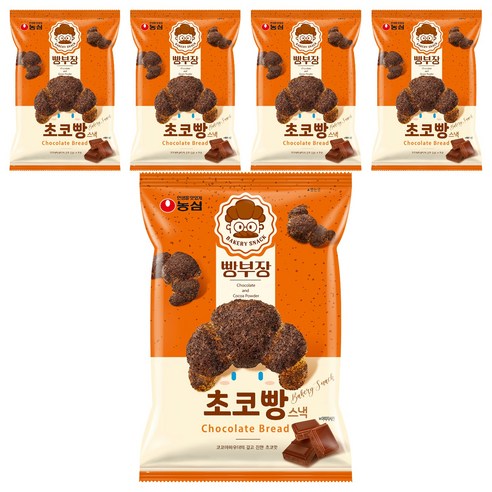 농심 빵부장 초코빵, 55g, 5개