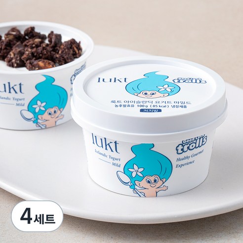 룩트 아이슬란딕 요거트 마일드 100g + 허니스틱 15g + 초코 클러스터 25g, 140g, 4세트