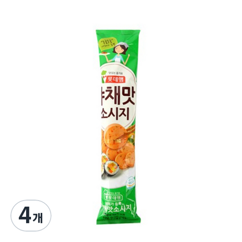 롯데햄 야채맛 소시지, 190g, 4개