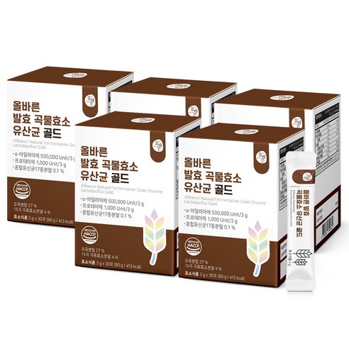 올바른 발효 곡물효소 유산균 골드 30p, 90g, 5개