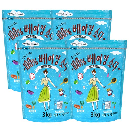 엄마의선택 베이킹소다, 3kg, 4개