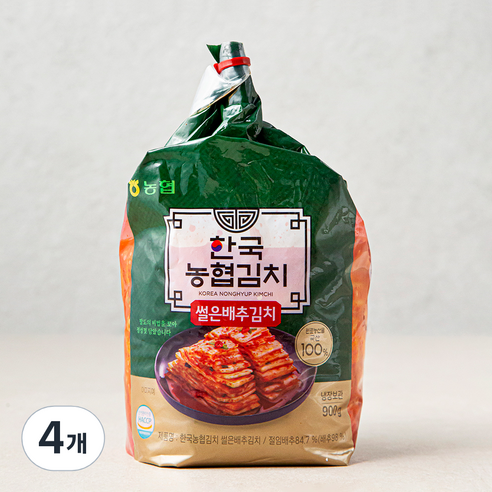 한국농협김치 썰은배추김치, 900g, 4개