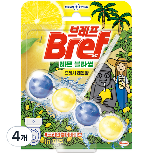 브레프 파워액티브 레몬 블라썸, 50g, 4개