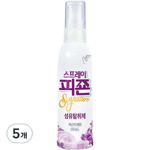 스프레이 피죤 섬유탈취제 강력탈취 시그니처, 80ml, 5개, 미스틱레인