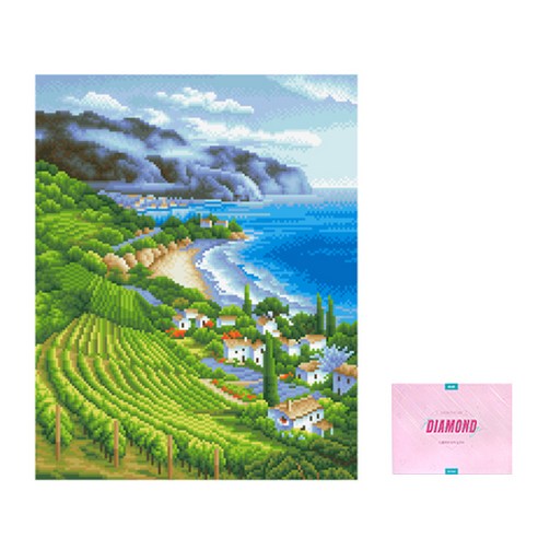 디클레어 액자 캔버스형 보석십자수 DIY 키트 40 x 50 cm, 1세트, 저 푸른 초원 위에