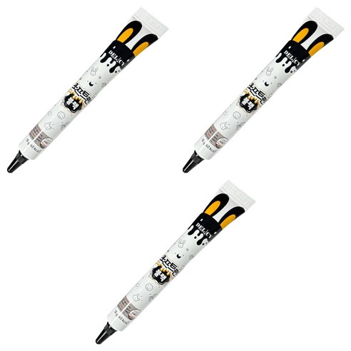 델리시 상상앤드 굳지 않는 데코 초코 크림 소프트펜 블랙, 18g, 3개