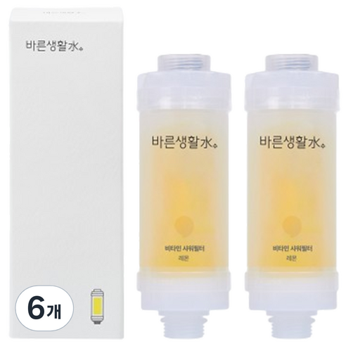 바른생활수 비타민 샤워필터, 6개, 레몬