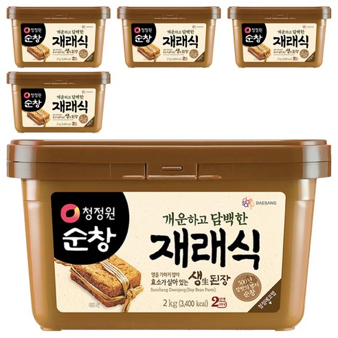 청정원순창 재래식 생된장, 2kg, 5개