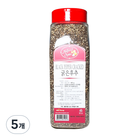 내츄럴스파이스 굵은후추, 400g, 5개