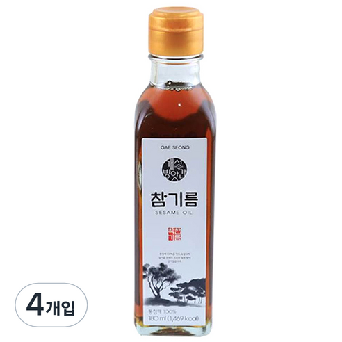 개성방앗간 참기름, 180ml, 4개