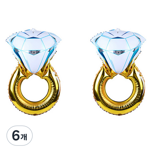 니나마켓 다이아몬드 반지 풍선, 미디엄블루, 6개