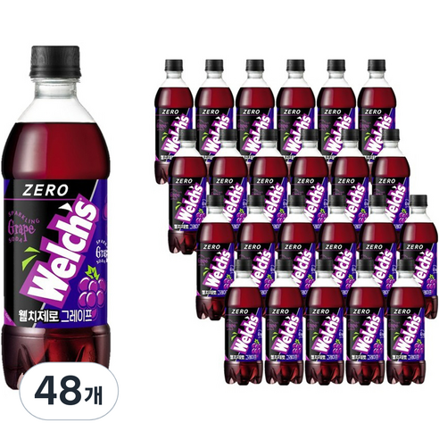 웰치 제로 포도, 500ml, 48개