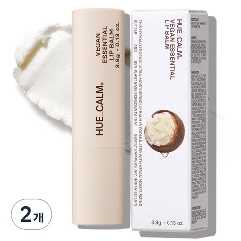 휴캄 비건 에센셜 립밤, 무향, 3.8g, 2개
