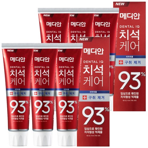 메디안 치석케어 구취제거 치약, 120g, 6개