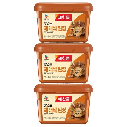 해찬들 재래식 된장, 500g, 3개