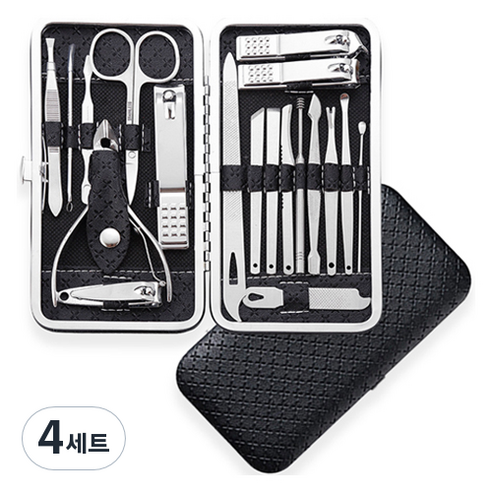 랩앤툴스 손톱깎이 19종 세트, 4세트, 블랙