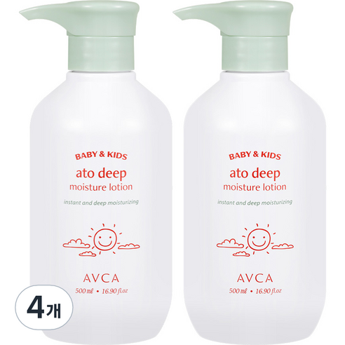 아브카 베이비 앤 키즈 아토 고보습 로션, 500ml, 4개