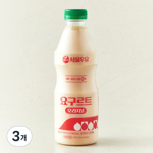 서울우유 요구르트, 3개, 1개입, 750ml