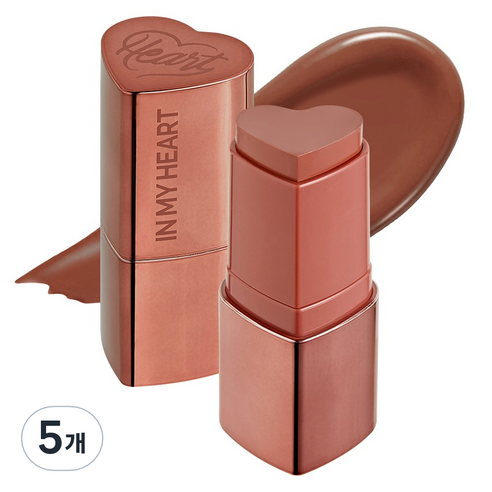 터치인솔 프리티필터 인마이하트 스틱 블러셔 6g, 레디시브릭, 5개