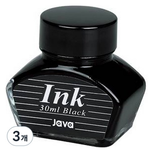 자바펜 만년필 병잉크 30ml, 3개, 흑색