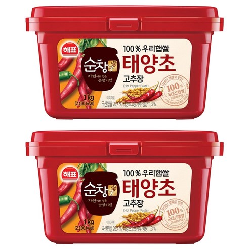 순창궁 100% 우리햅쌀 태양초 고추장, 1kg, 2개