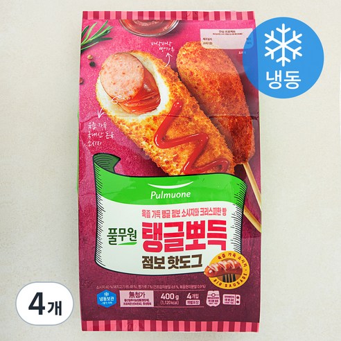 풀무원 탱글뽀득 점보 핫도그 (냉동), 4개입, 4개