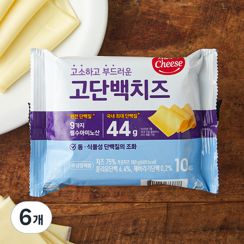 서울우유치즈 고소하고 부드러운 고단백 치즈, 18g, 10개입, 6개