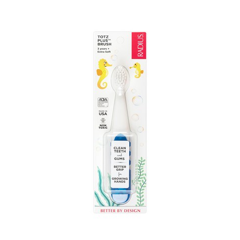 래디어스 토츠플러스 3단계 유아 칫솔, 사파이어블루 + 화이트, 1개입, 1개