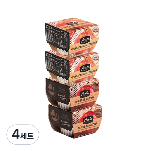 아넬라 생과일 디저트 스타트 C 패키지 100g x 2p x 2종 세트, 사과, 당근, 4세트