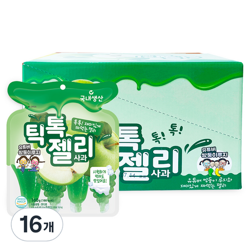 틱톡젤리 사과 4p, 160g, 8개