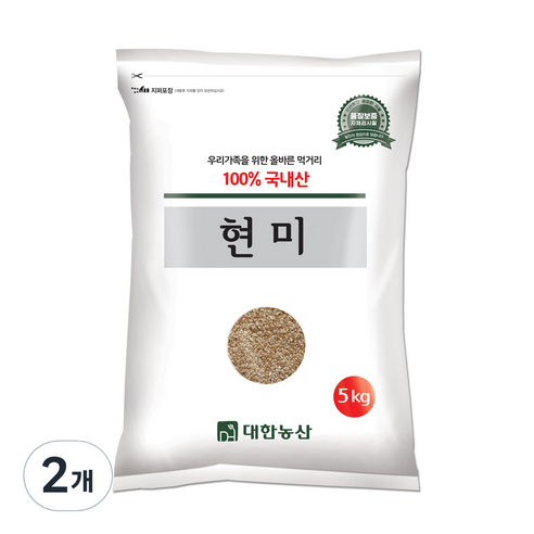대한농산 현미, 5kg, 2개