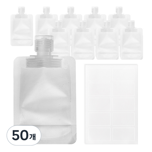 코멧 깔끔한 여행용 소분 파우치 100ml, 화이트, 50개