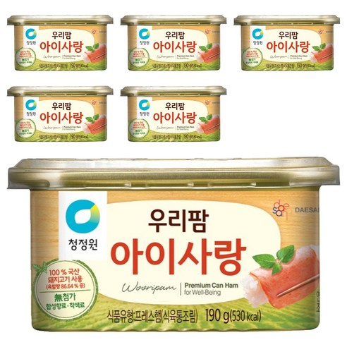 청정원아이사랑 우리팜아이사랑, 190g, 6개