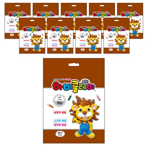 토단교재 하비클레이 10p, 갈색, 50g