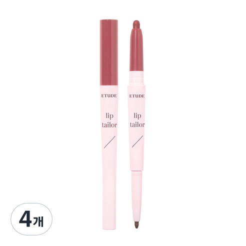 에뛰드 입꼬리 메이커 립스틱 0.6g + 립 라이너 0.2g, 02 헤이지 모브, 4개