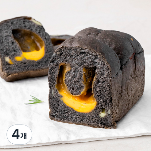 브로드카세 발효종 오징어먹물치즈식빵, 230g, 4개