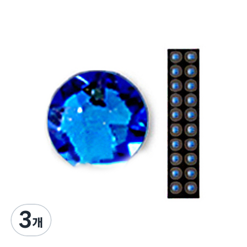와사비네코 미미츠보 쥬얼리 귀지압패치 M 3.0mm 20p, 카프리블루, 3개
