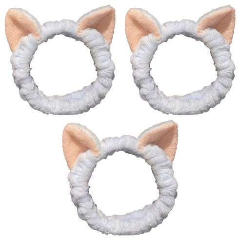 아이코어스 고양이 귀 야옹이 세안밴드, 블루, 3개