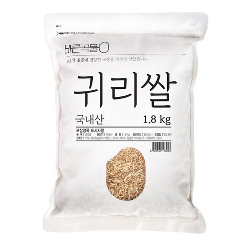 바른곡물 국산 귀리쌀, 1.8kg, 1개