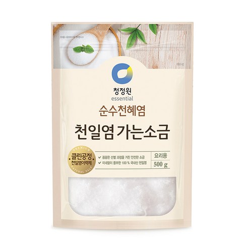 청정원 천일염 가는소금, 500g, 1개